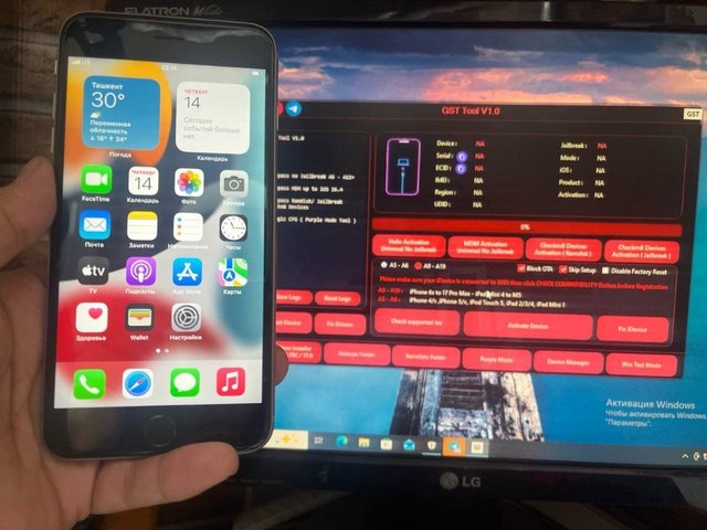 iPhone 6s Plus home screen after Hello bypass with GST Tool